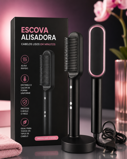 Cepillo Alisador Profesional — Cabello Liso Perfecto en Minutos, Sin Plancha y Sin Daño