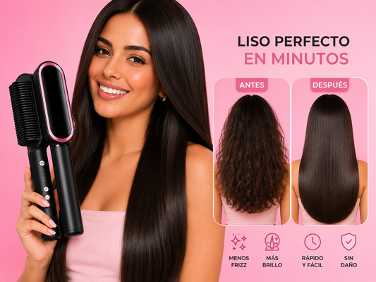 Cepillo Alisador Profesional — Cabello Liso Perfecto en Minutos, Sin Plancha y Sin Daño